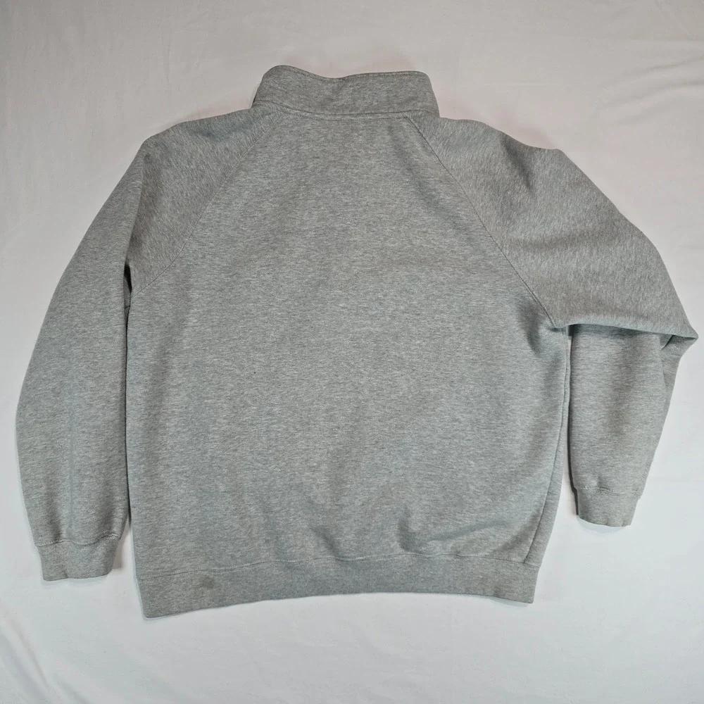 Reebok Mens Quarter Zip Sweatshirt Gray Large‎ Pullover RBLK111704 Logo Fleece